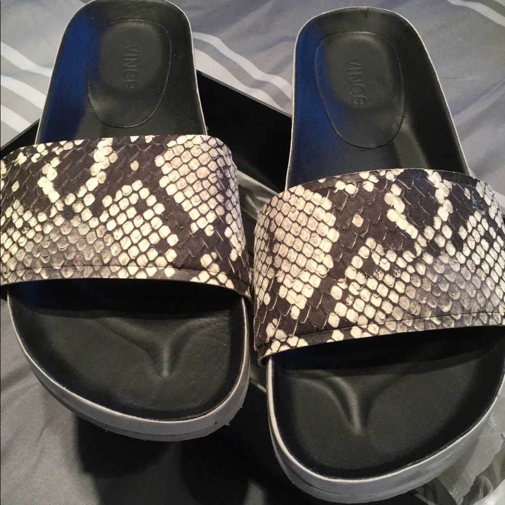 Vince Snake Print Slides